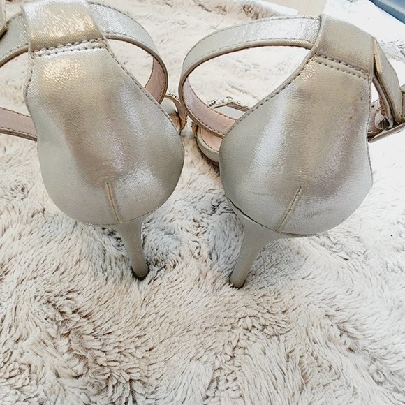 BETSEY JOHNSON GABRIAL JEWELED GRAY SPRAPPY HEELS SIZE 11 - Picture 10 of 11